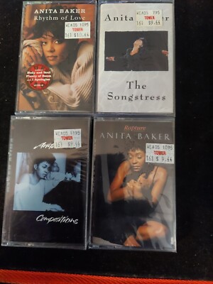 4 Anita Baker Cassette Tapes- Rythem Of Love/Compositions/The Songstress/Rapture