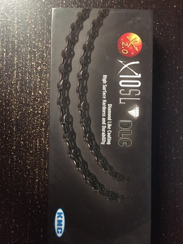 KMC X10SL DLC X2.0 SUPER LIGHT 10 SPEED BIKE CHAIN XSP 116L BLACK/BLACK