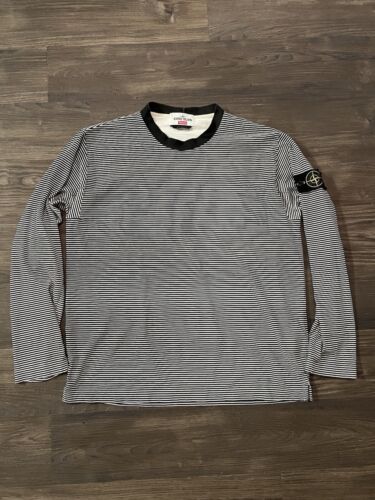 L) SUPREME X STONE ISLAND LONG SLEEVE STRIPED T-SHIRT BLACK L) SUPREME X STONE ISLAND LONG SLEEVE STRIPED T-SHIRT BLACK