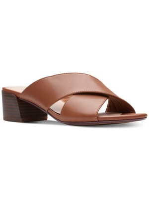 

CLARKS Женские Коричневые Кожаные Босоножки на Каблуке Caroleigh Erin на Блочном Каблуке, Коричневый, 26169101