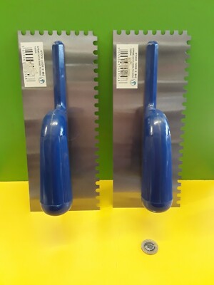 2 Supreme U Notch Trowels - 280mm x112mm - 6mm notches 