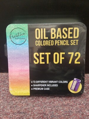 Creative Artizan New Oil Based Colored Pencil Set of 72 w/ Sharpener & Case