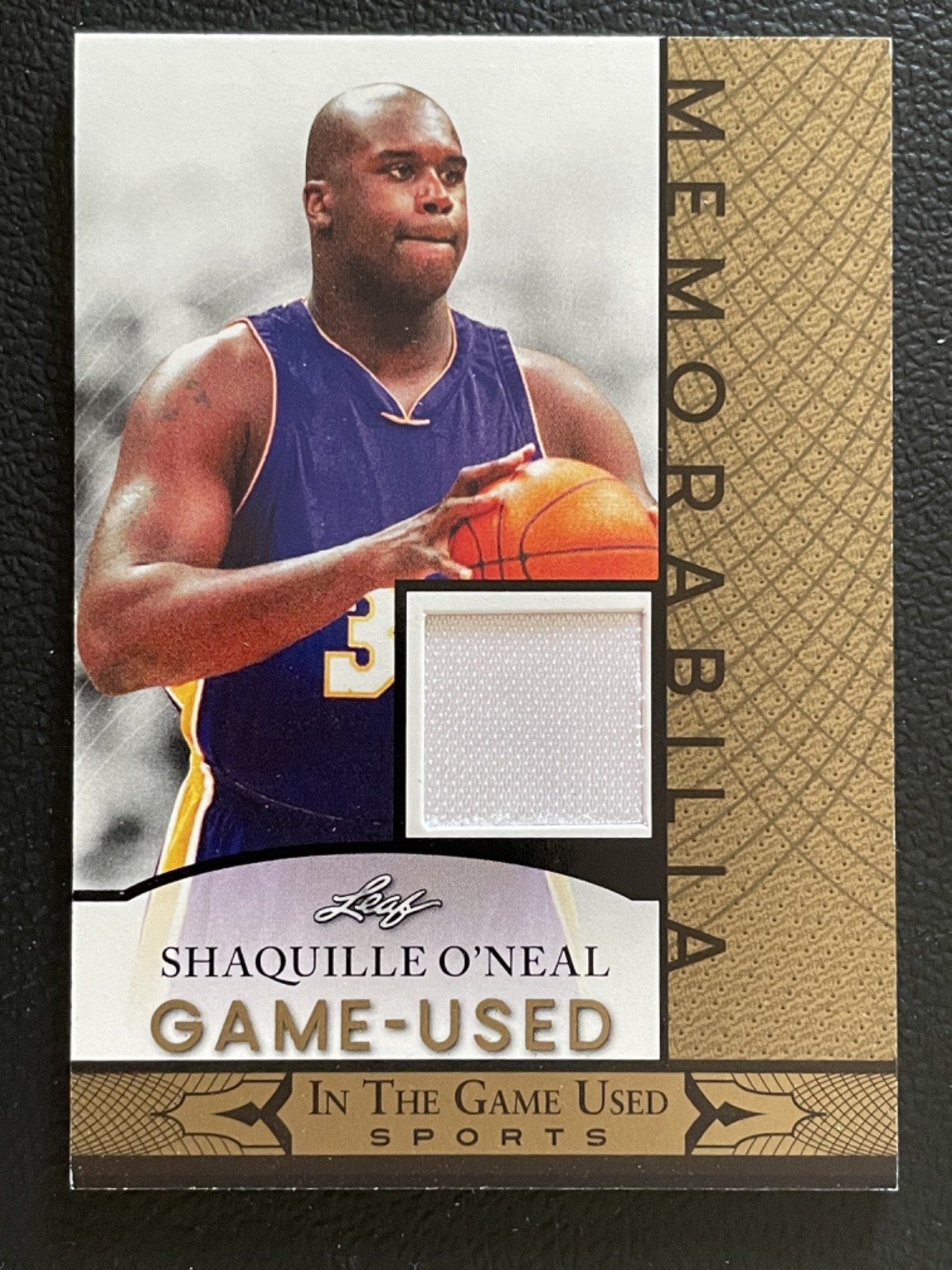 2024 Leaf In The Game Used Memorabilia Gold Shaquille O`Neal Jersey