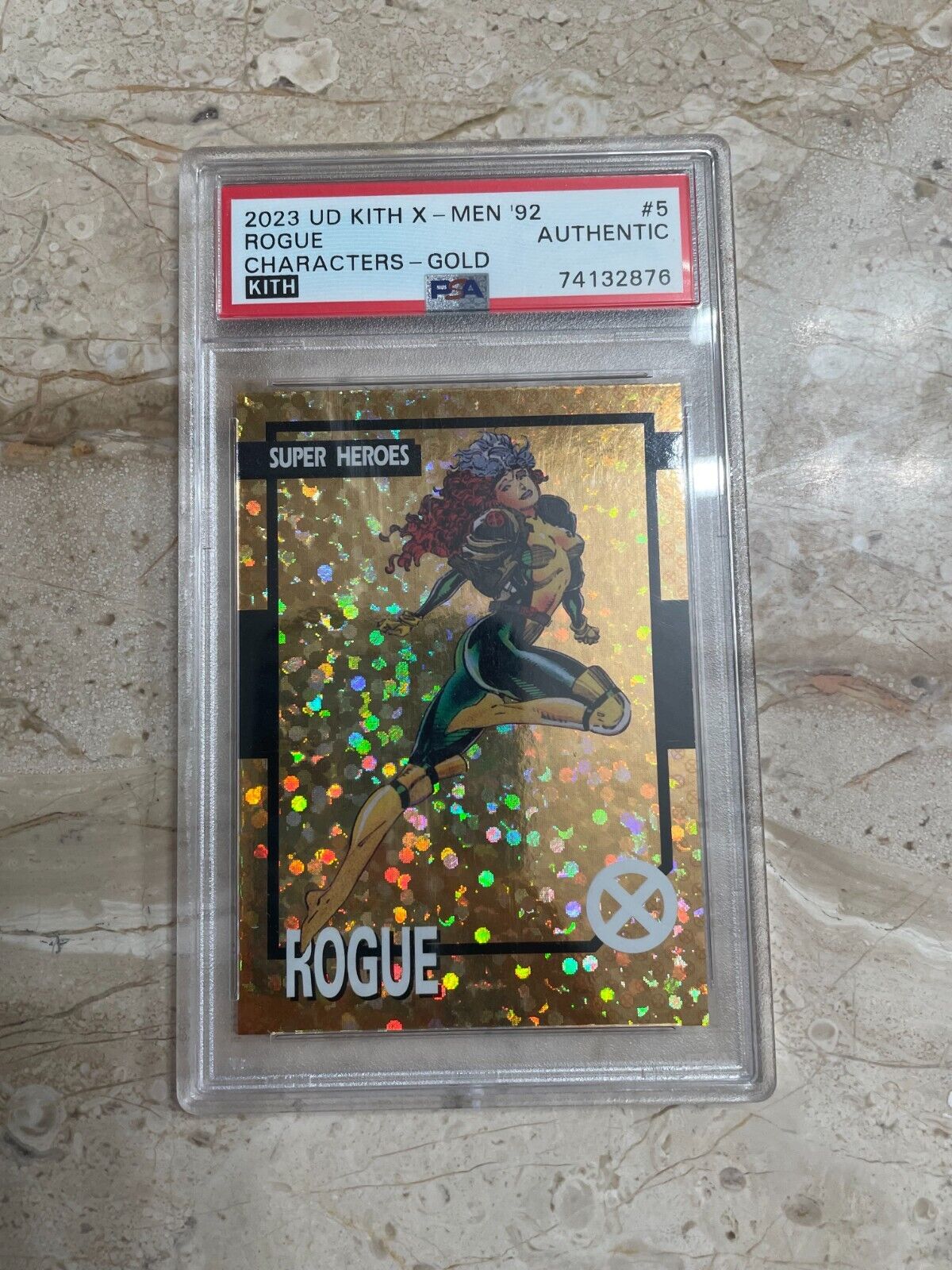 KITH Marvel X-Men PSA Card #5 Rogue 1/25 Gold Hologram Upper KITH Marvel X-Men PSA Card #5 Rogue 1/25 Gold Hologram Upper
