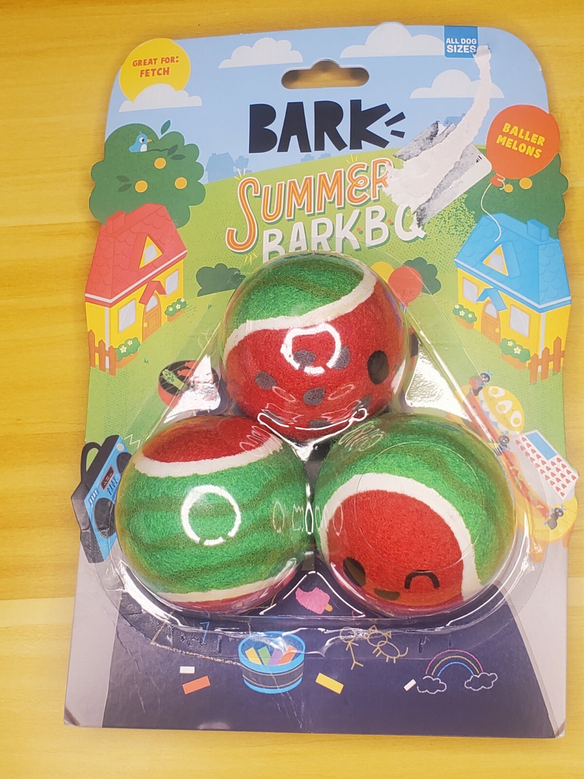 BARK Watermelon Balls Dog Toy Baller Melons 3pk NEW FREE 1 DAY SHIPPING