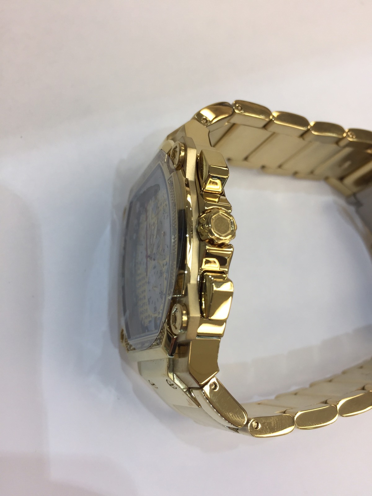Pre-owned Aqua Master Men  Jojo Jojino Joe Rodeo Yellow Metal Band 40mm Diamond Watch W143