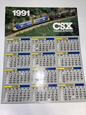 1991 Seaboard System Chessie CSX Railroad Calendar - FREE SHIP