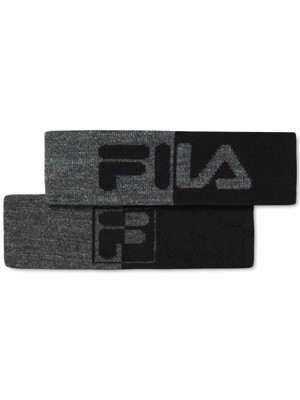 

Женская однотонная двусторонняя акриловая повязка на голову FILA с логотипом серого цвета, Серый, FF-HR08930AQ