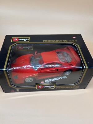BBURAGO BURAGO 3032 Ferrari 1987 F40 1:18 Die Cast Metal Never Opened