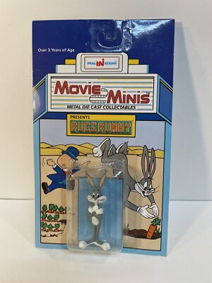 VINTAGE 1988 IMAGINATIONS MOVIE MINIS LOONEY TUNES Bugs Bunny METAL DIE CAST A8