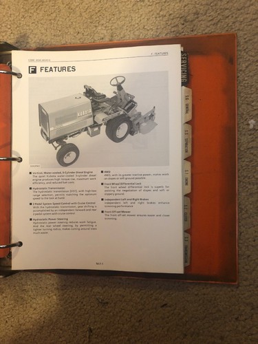 KUBOTA WORKSHOP MANUAL FRONT MOWER F2000, F2100, F2100E, F2400