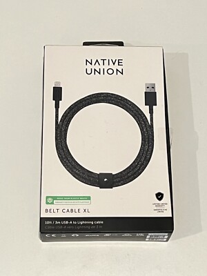 Native Union Belt Cable XL 10' USB-A to Lightning  MFi-Certified  - Cosmos