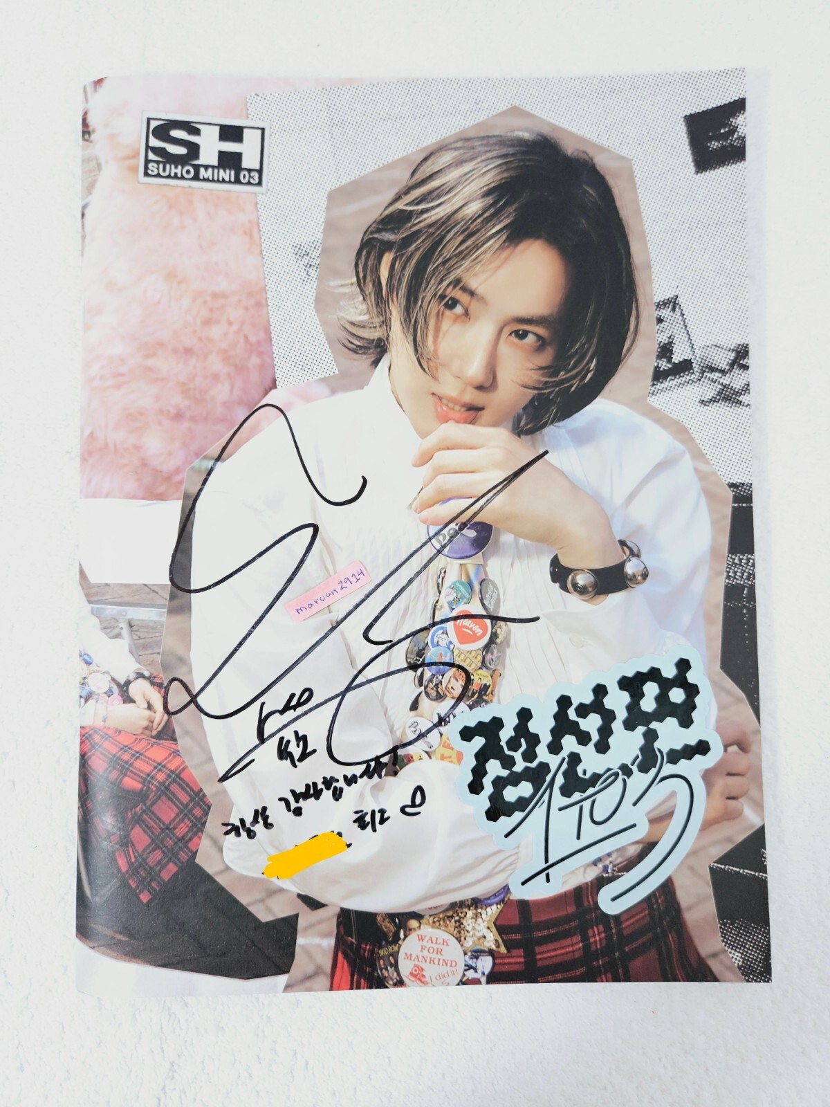 K-POP 直筆サイン入り写真EXO SUHO EXO SUHO 1 to 3 Signed Promo Album Autographed + Message Solo [US