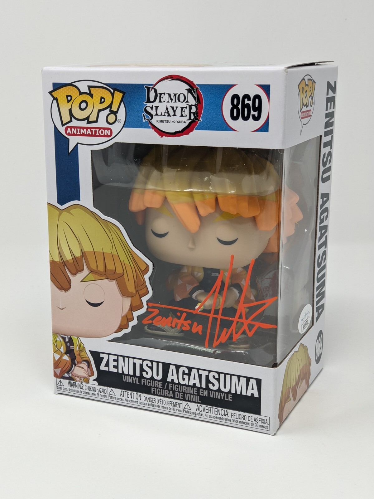 Aleks Le Demon Slayer Zenitsu Agatsuma #869 Signed Funko Pop