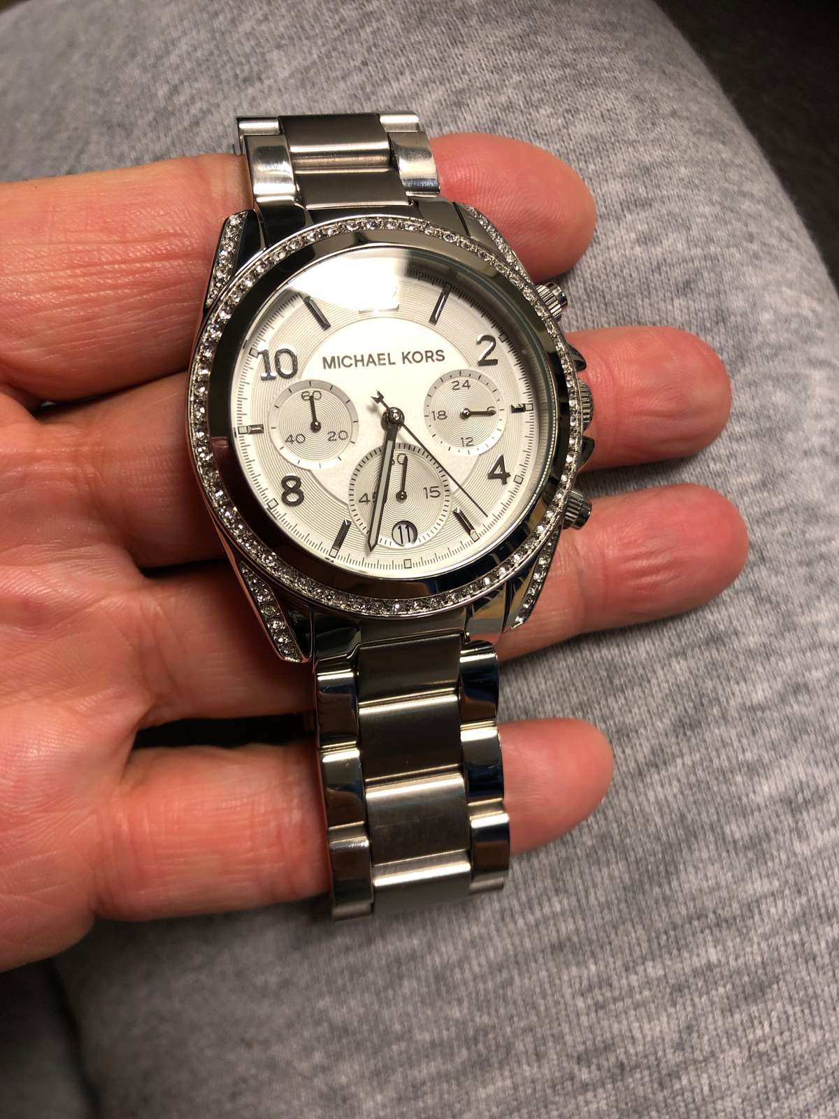 New Michael Kors MK5165 Blair Silver Stainless Steel Bracelet Ladies ...