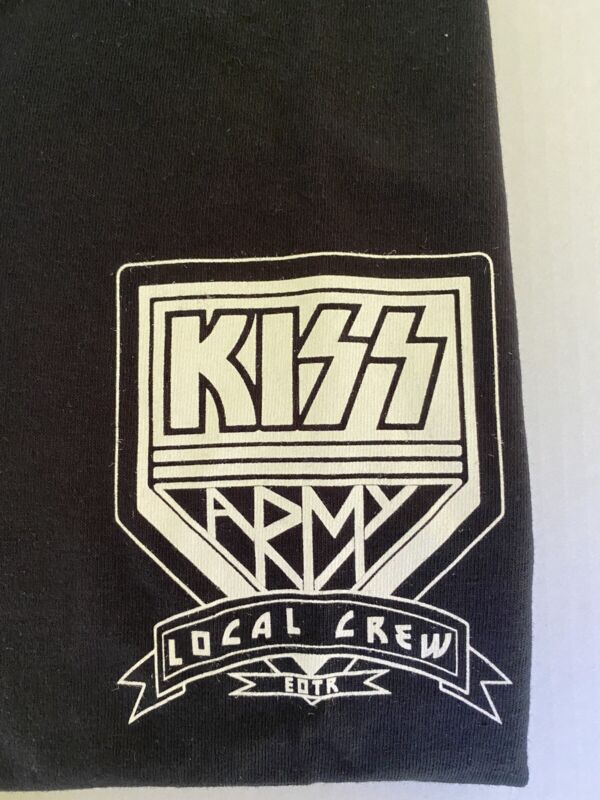 KISS ARMY End Of The Road World Tour Concert Local Crew Black T-shirt size XL 