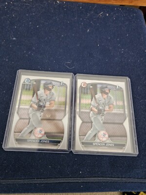 2023 BOWMAN CHROME/BASE SPENCER JONES 2 1ST BOWMAN CARD LOT YANKEES 