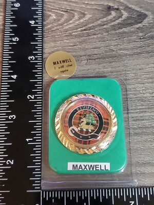 Maxwell Last Name Family Heraldry Metal Vest Lapel Jacket Hat Pin Vu