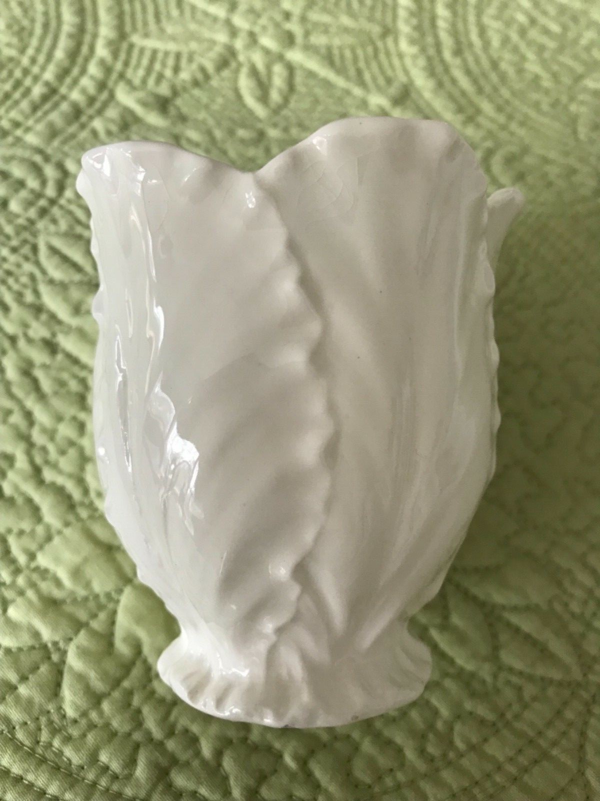 Vintage ERPHILA Art Pottery small white leaf vase Bavaria