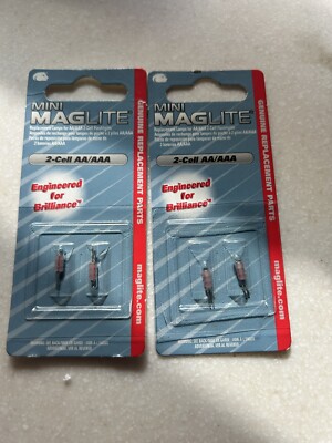 NEW (4 Bulb Lot) 2-Cell AA/AAA Mini Maglite Super Bright Xenon Replacement Lamps