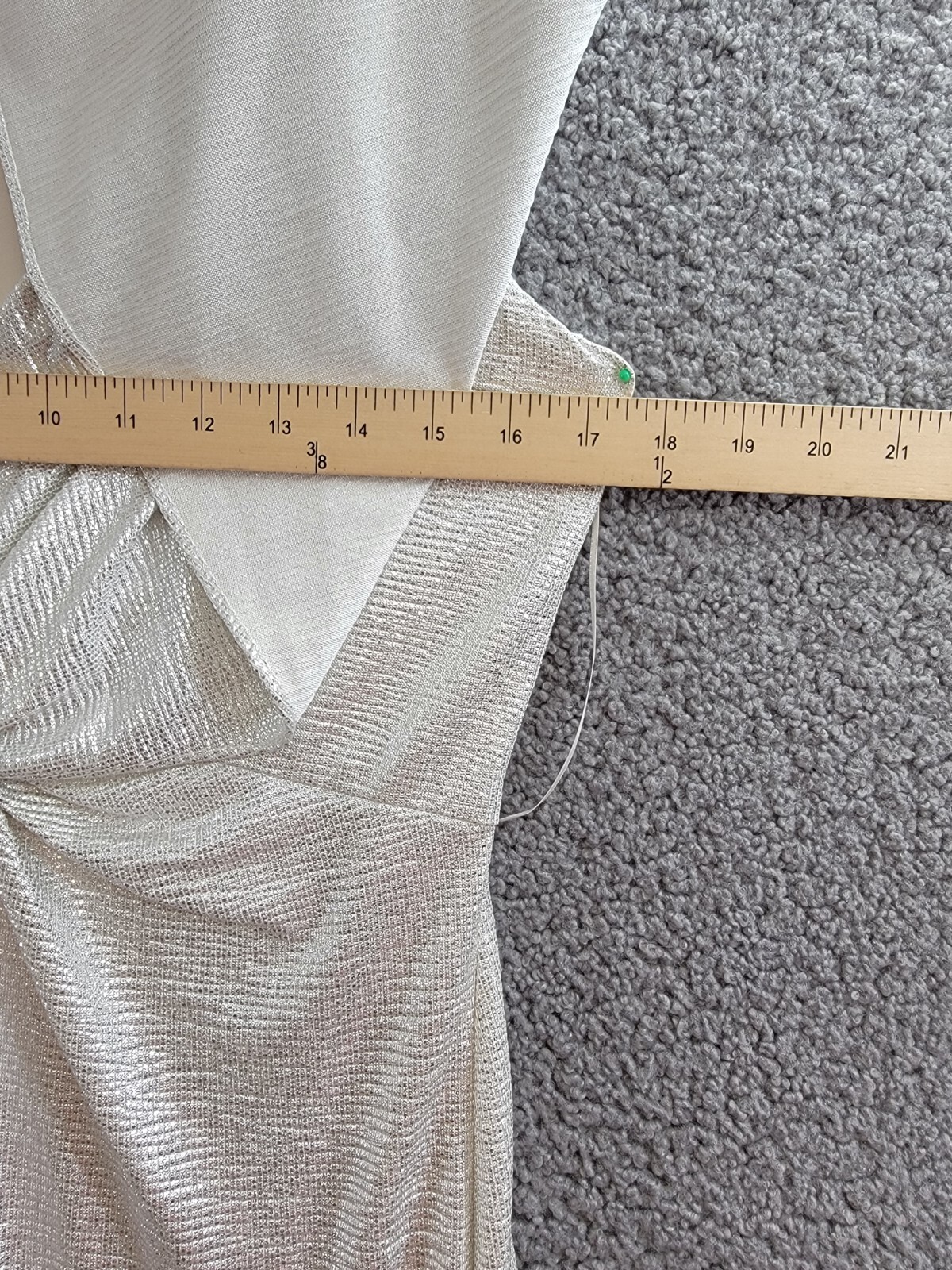 Lauren Ralph Lauren Twist-Front Cape-Overlay Gown Women's 8 Winter Cream V-Neck - Picture 6 of 18