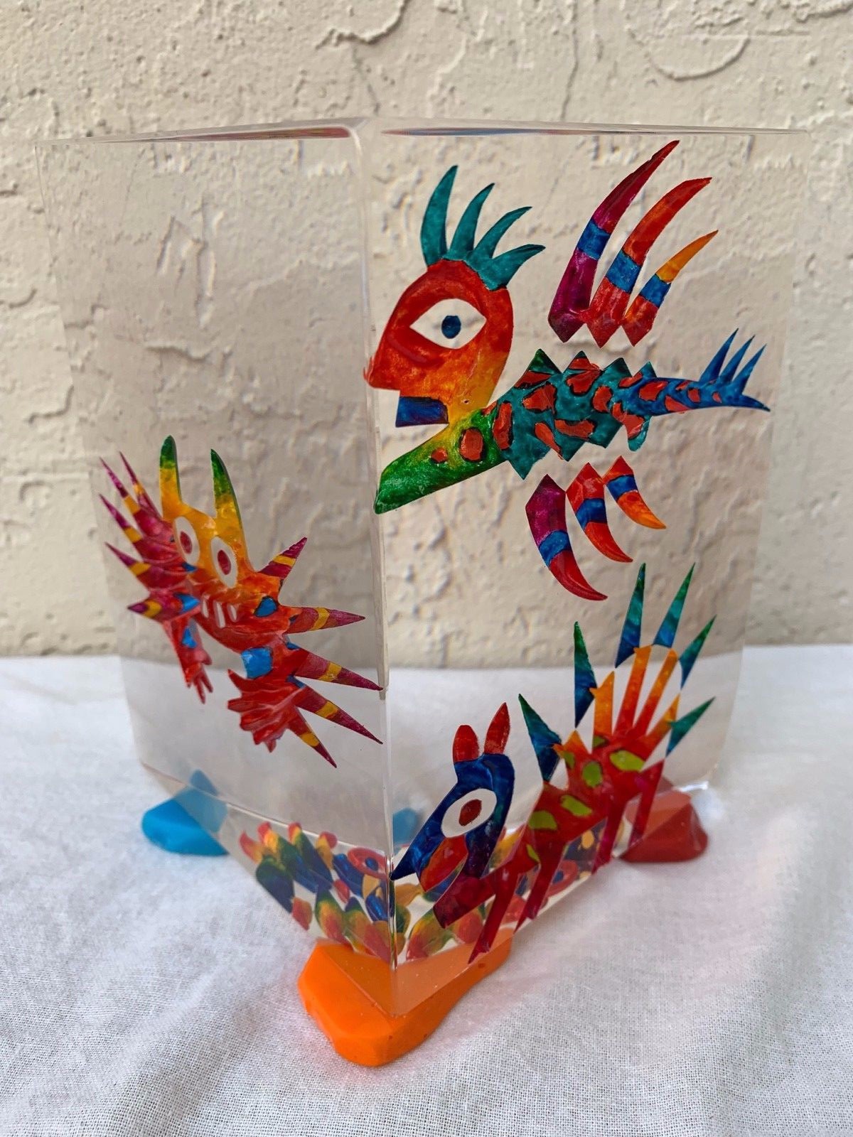 CZESLAW ZUBER (POLAND 1948-) AMAZING ART GLASS SCULPTURE SIGNED 07