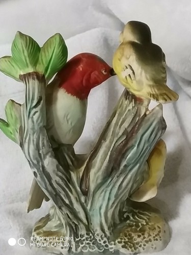 Vintage Woodpecker Figurine Porcelain Hand Painted