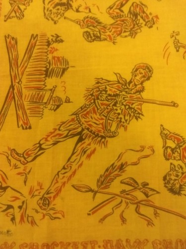 KG 1950's Davy Crockett Handkerchief Scarf Gold A E3