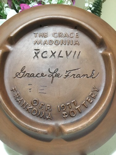 Set Of 2 Frankoma Pottery Madonna Grace Lee Frank Plates 1977 and 1981