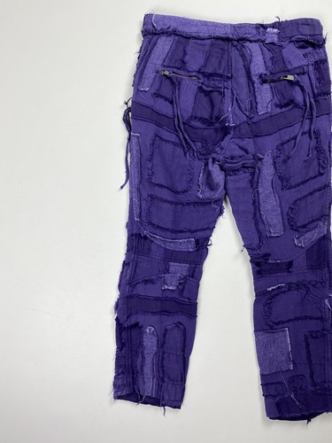 Pre-owned Haider Ackermann Ladies Patchwork Cropped Pants Trousers Size 38 / M In Purple