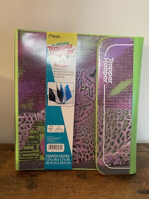 Mead Trapper Keeper Binder, 1'' Round Rings, Cheetah) 12 3/16'' x 11 1/4'' NEW 9611