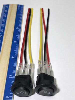 2 Joinfworld 3 Way Round Rocker Switch 12V Waterproof 3 Pin 3 Position ON/Off/O