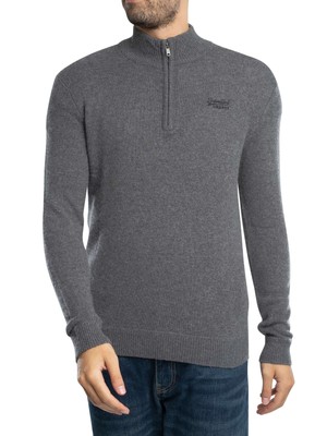 Трикотаж Superdry Mens Essential EMB на молнии, серый