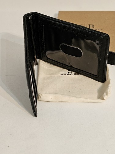 SERMAN BRANDS Mens Slim Bifold Wallet 1.0 RFID Blocking Minimalist Wallet, New