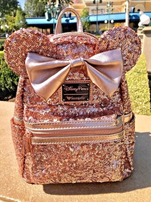 rose gold sequin mickey backpack