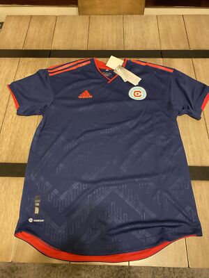 Chicago Fire adidas Aeroready Game Jersey Soccer Mens Blue/Red SZ MEDIUM  