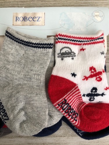 robeez boys socks kickproof, sizes 0-6 mo Infant Socks, Baby Socks, 6 Pair, New