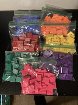 hand2mind Plastic Square with 7 Color Tiles, Color Sorting, Math Counters