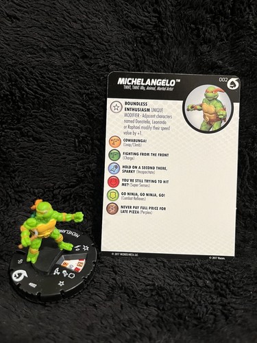 HeroClix MICHELANGELO 002 TMNT 3 Turtles Shredder's Return W/ Card