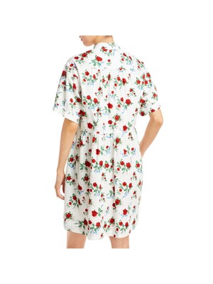 Pre-owned See By Chloé See By Chloe Womens Short Sleeve Crew Neck Above The Knee Shirt Dress In White