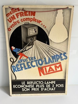 ancien carton publicitaire "NIAM réflecto-lampes"
