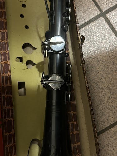 Vintage Ebony & Silver Clarinet Emenee Industry Musical Toys In Original Box