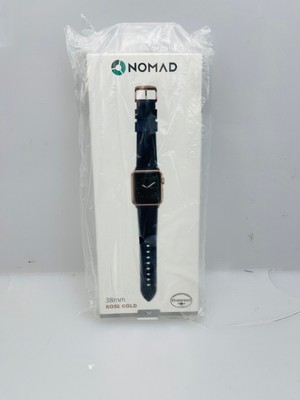 Nomad Leather Watch Strap for Apple Watch 38mm Blue/Rose Gold
