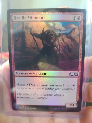 1x Hostile Minotaur | FOIL | M19 Core Set 2019 | MTG Magic Cards MINT Free Ship