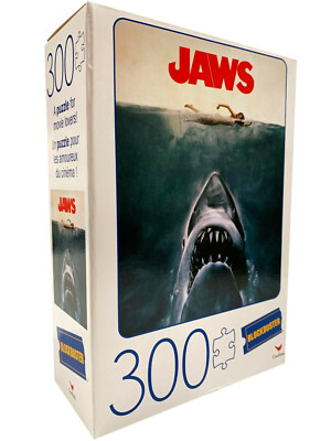 Jaws (18X24'', 300 Pc. Puzzle) horror, jigsaw, retro, vhs, Blockbuster Video, NEW