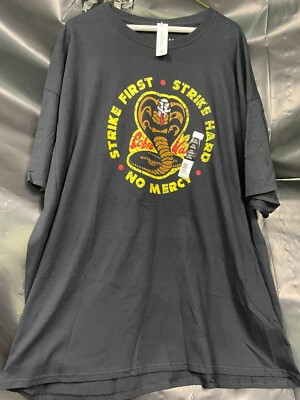 Cobra Kai New Men s 3XL tee 80s Strike First Hard No Mercy Karate Kid Ripple
