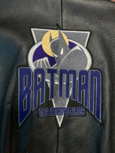 Vintage Batman The Animated Series DC Comics Leather Jacket Youth M / Womens XS