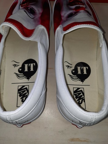 Pre-owned Vans Classic Slip-on X House Of Terror "it Pennywise" 13 Rare Ships Fast In Multicolor