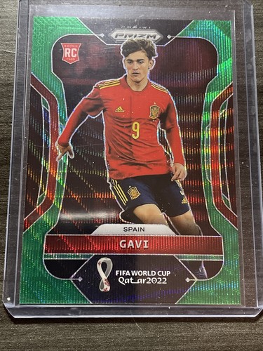 2022 Panini Prizm World Cup Qatar Soccer Gavi Green Wave