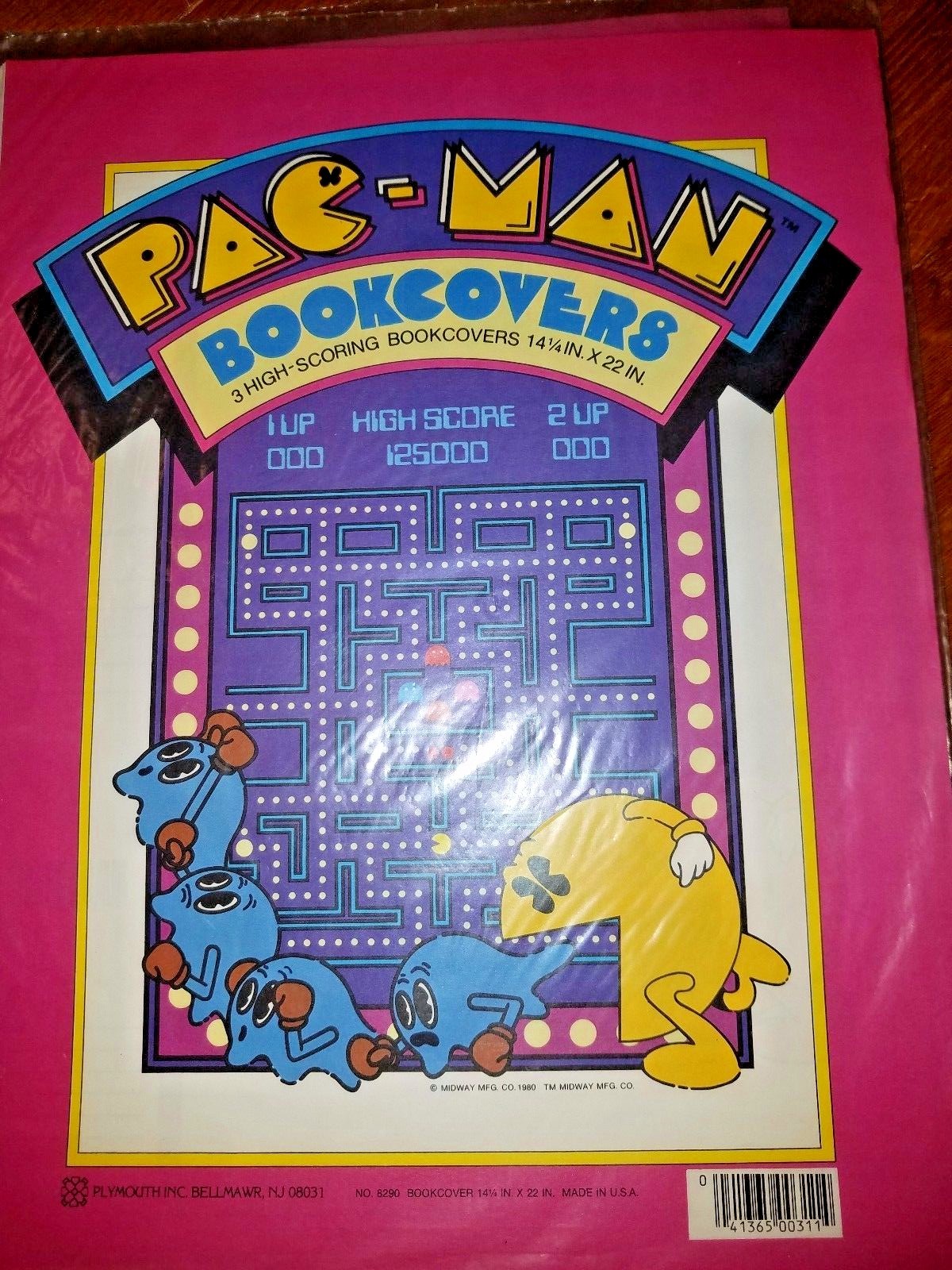 1980 Pac Man NOS Book covers Pacman 14 1/4